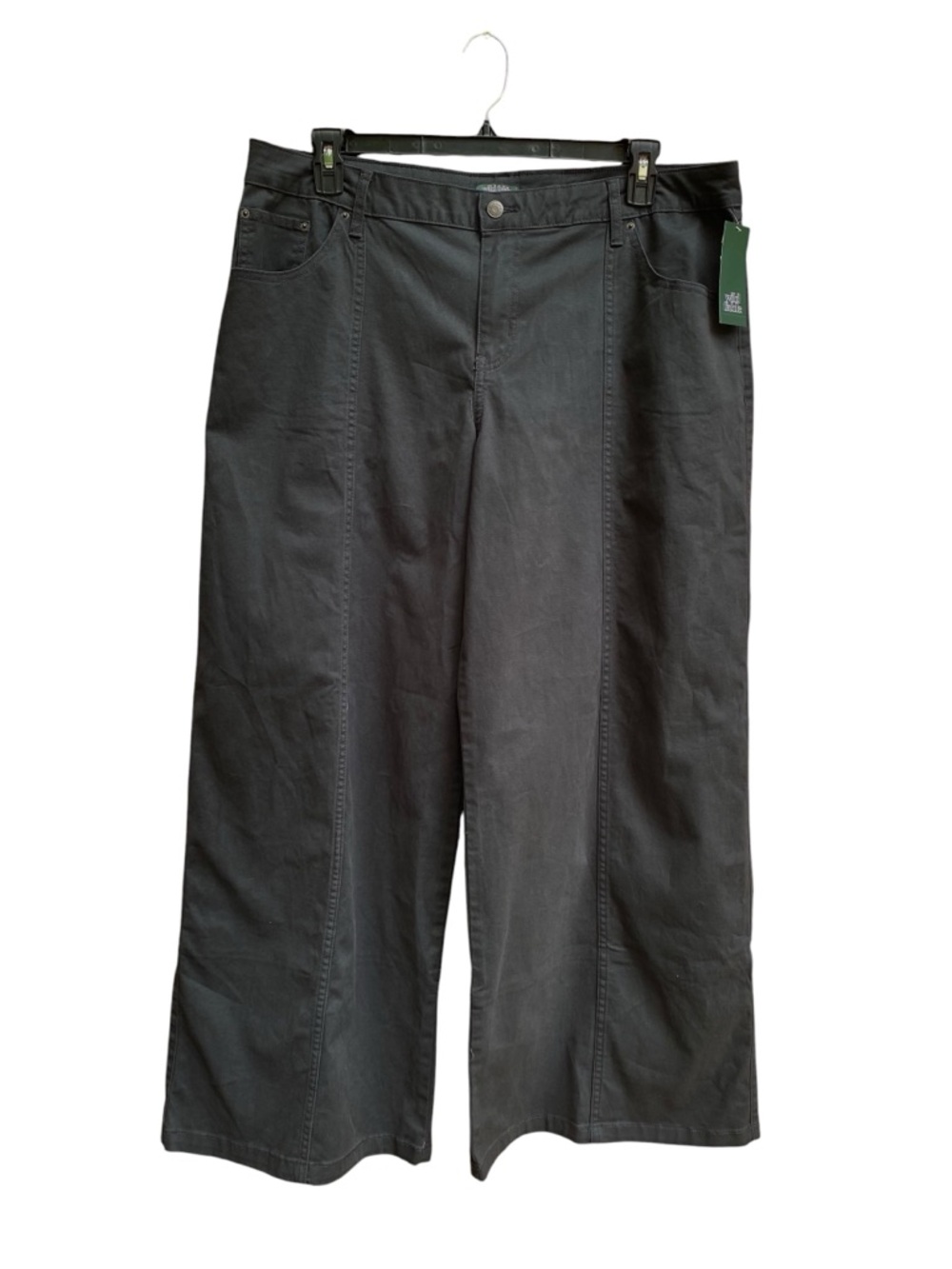 Wild Fable Womens Wide Leg High Rise Black Pants Front Seam Size XL NWT Cotton